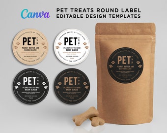 Printable Pet Treats Label, Dog Treats Packaging Label, Dog Treats Pouch Packaging Label, Dog Biscuits Labels Editable Template at Canva