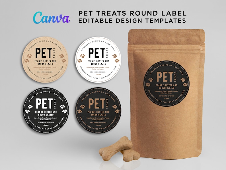Printable Pet Treats Label Dog Treats Packaging Label Dog Etsy