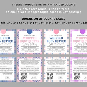 Whipped Body Butter Label, Whipped Body Butter Special Variant, Plaid ...