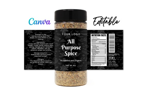 Seasoning bottle labels deals