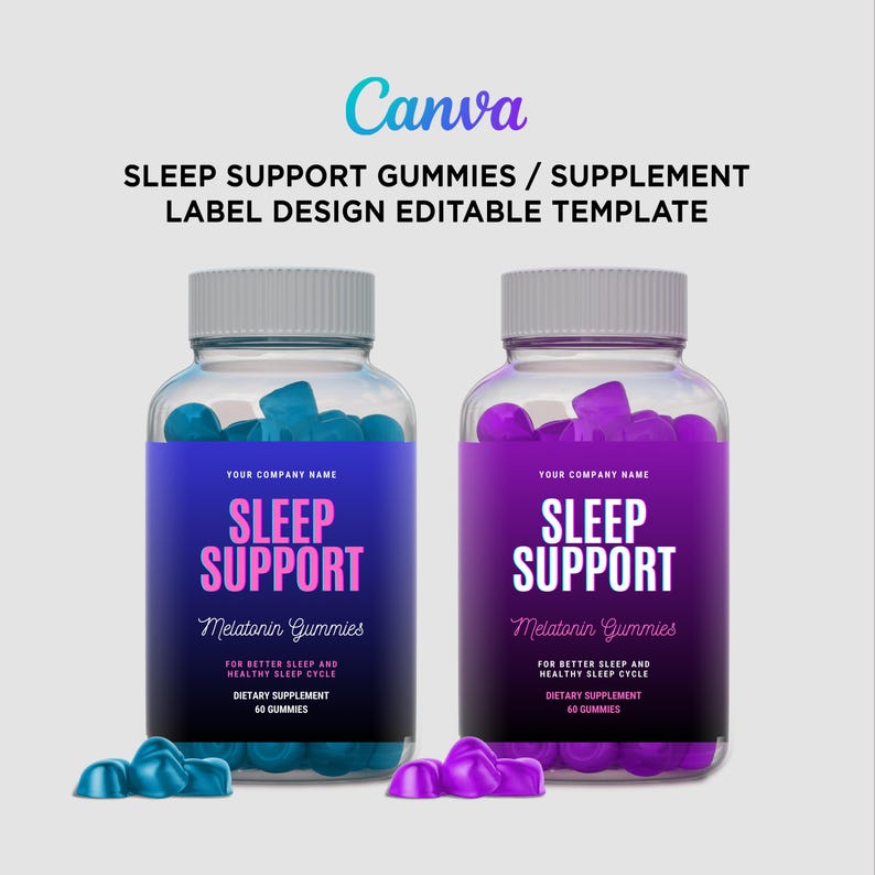Sleep Supplement labels
natural sleep gummies
gummy labels
sleeping pills
natural sleeping supplements
melatonin for sleep
Melatonin gummies label template
Canva supplement label templates
Editable vitamin label design
Sleep support supplement labels
Gummy bottle label template
Digital label design for supplements
Printable label for melatonin gummies
Health and wellness product packaging
Sleep Supplement labels
natural sleep gummies
gummy labels