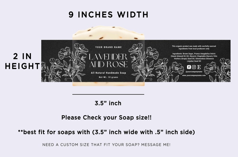Printable Soap Label Organic Artisan Soap Label Custom Soap Etsy
