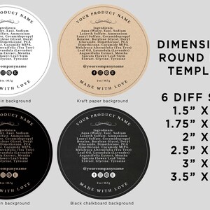 Printable Product Ingredients Label, Ingredients Back Circle Label ...