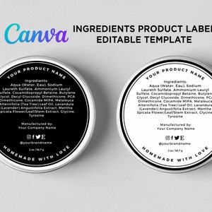Homemade Ingredients Product Label, Ingredients Back Round Sticker ...