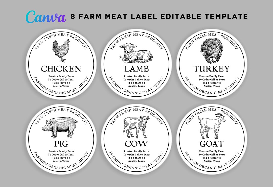 Meat Labels Poultry Labels Beef Labels Chicken Label Etsy