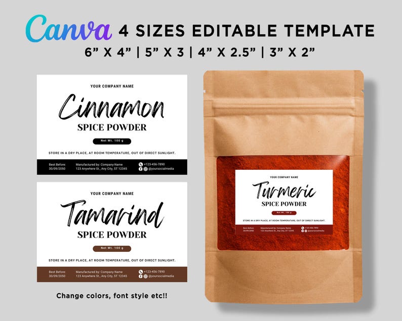 spice powder pouch packaging,
seasoning powder packaging,
spice wrap label,
seasoning label,
spice editable label,
spice template label,
bottle wrap labels,
pantry label design,
food label template,
salt pepper label,
garlic powder label,
cinnamon powder label,
turmeric powder label,
onion powder label,
bay leaf powder label,
Spice Powder Pouch Label Template, Printable Seasoning Powder Pouch Food Packaging Label, Custom Spice Bag Label Template Canva Editable, herbs and spices labels