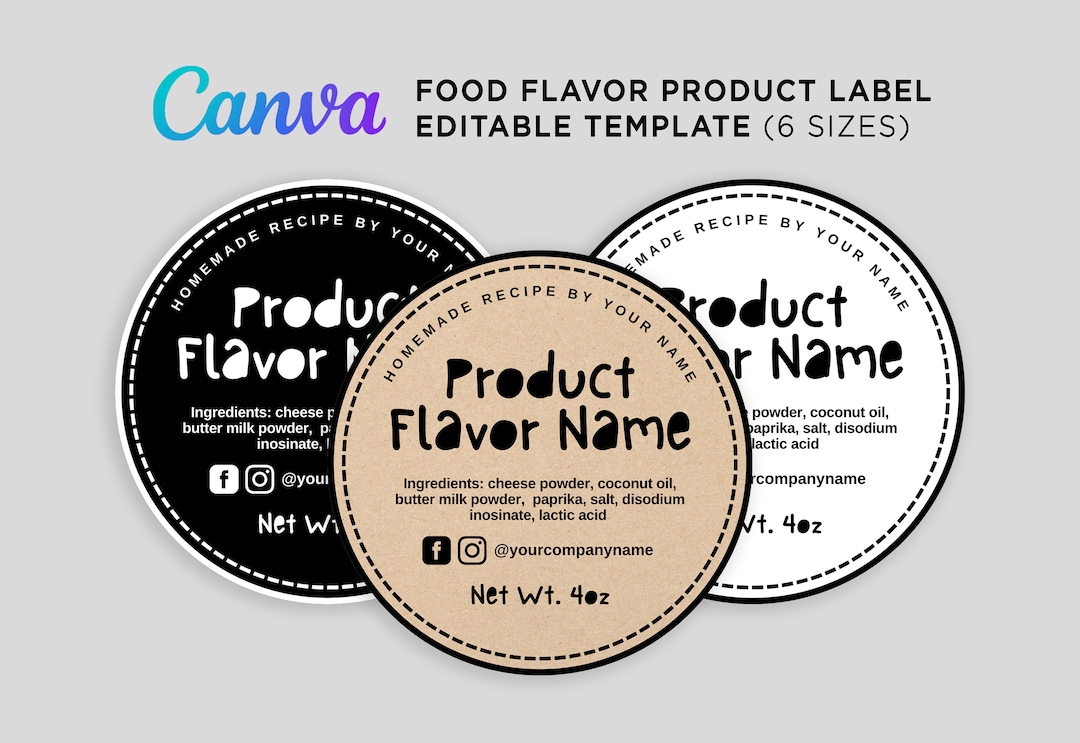 Printable Product Round Label, Popcorn Labels, Food Circle Label ...