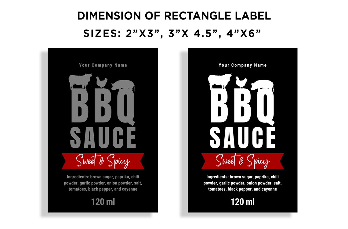 BBQ Sauce Label, Printable Barbeque Sauce Label, Homemade BBQ Sauce ...