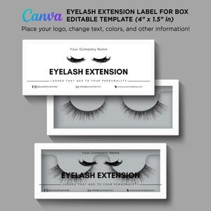 Printable Lash Labels for Eyelash Box, Lash Case Stickers, Lashes Label Design, Eyelash Box Labels, Lash Box Label Template Editable Canva