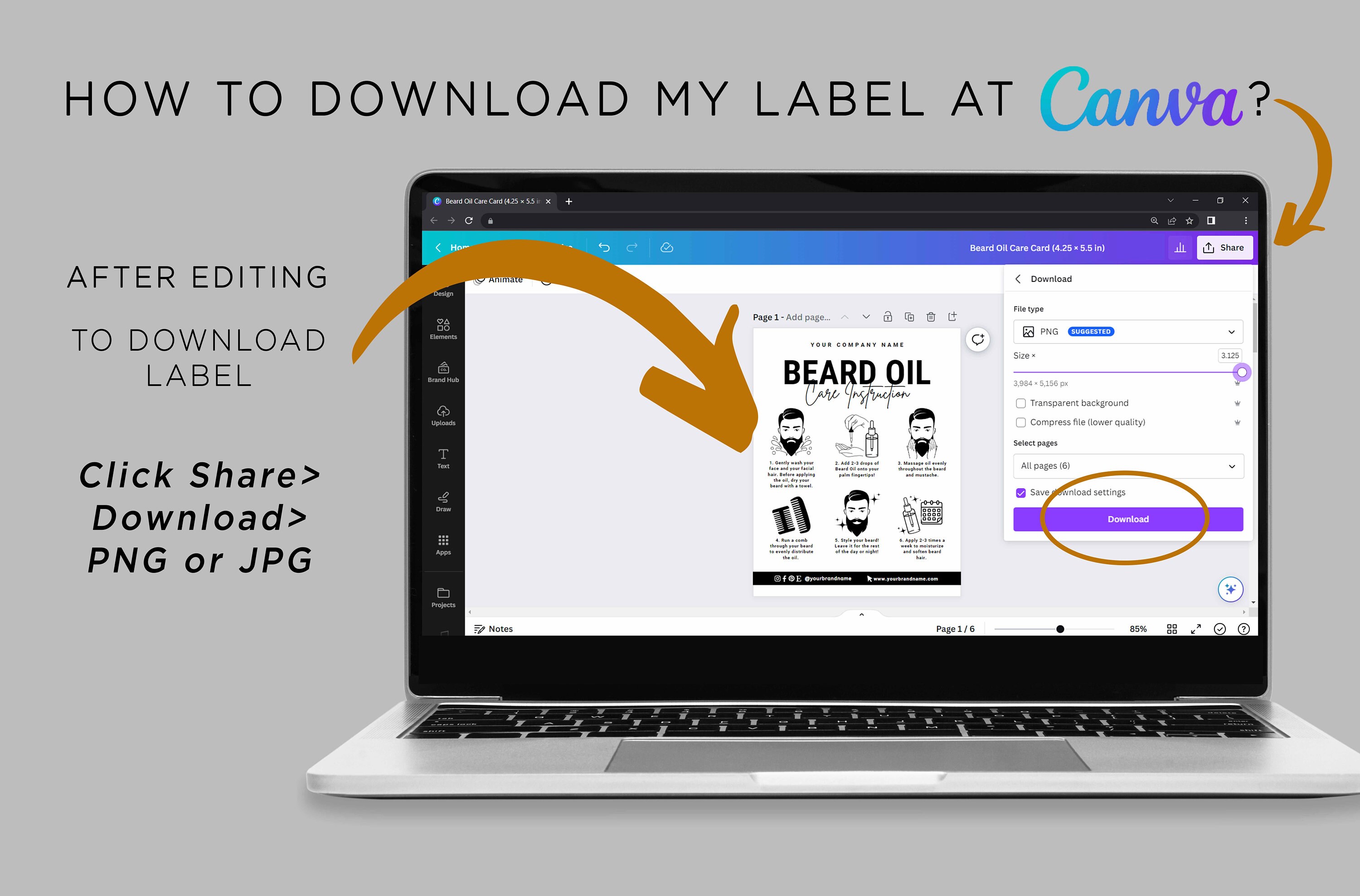 Beard Oil Care Card, Beard Oil Application Guide, Beard Care Gift Set ...