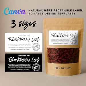 Herbs Labels, Organic Herbs Labels, Herbal Packaging Pouch Label, Natural Herbs Labels, Herbs and Spice Labels Editable Template at Canva