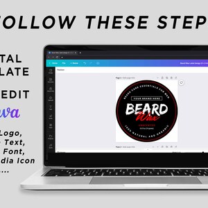 Printable Beard Wax Round Label, Beard Balm Round Label Sticker, Beard ...