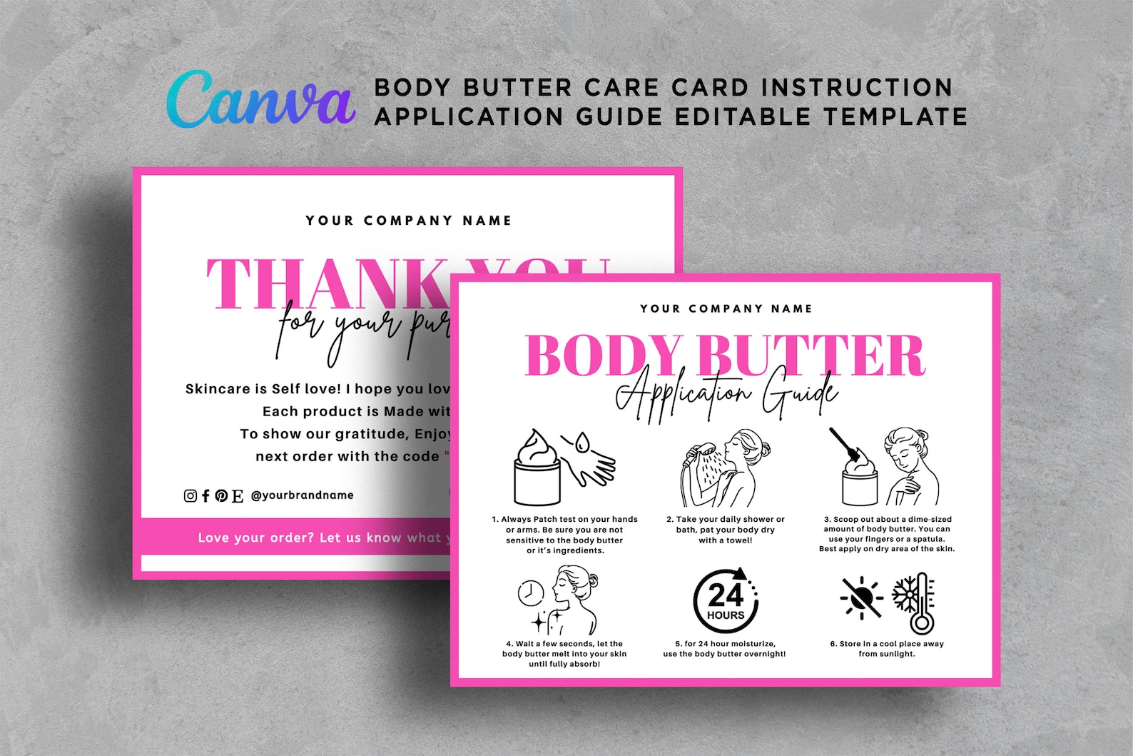 Body Butter Instruction Card How to Use Body Butter Thank Etsy