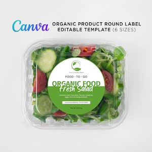 Printable Organic Product Labels, Organic Food Labels, Natural Fresh Labels, Food Packaging, Healthy Food Labels Editable Template Canva