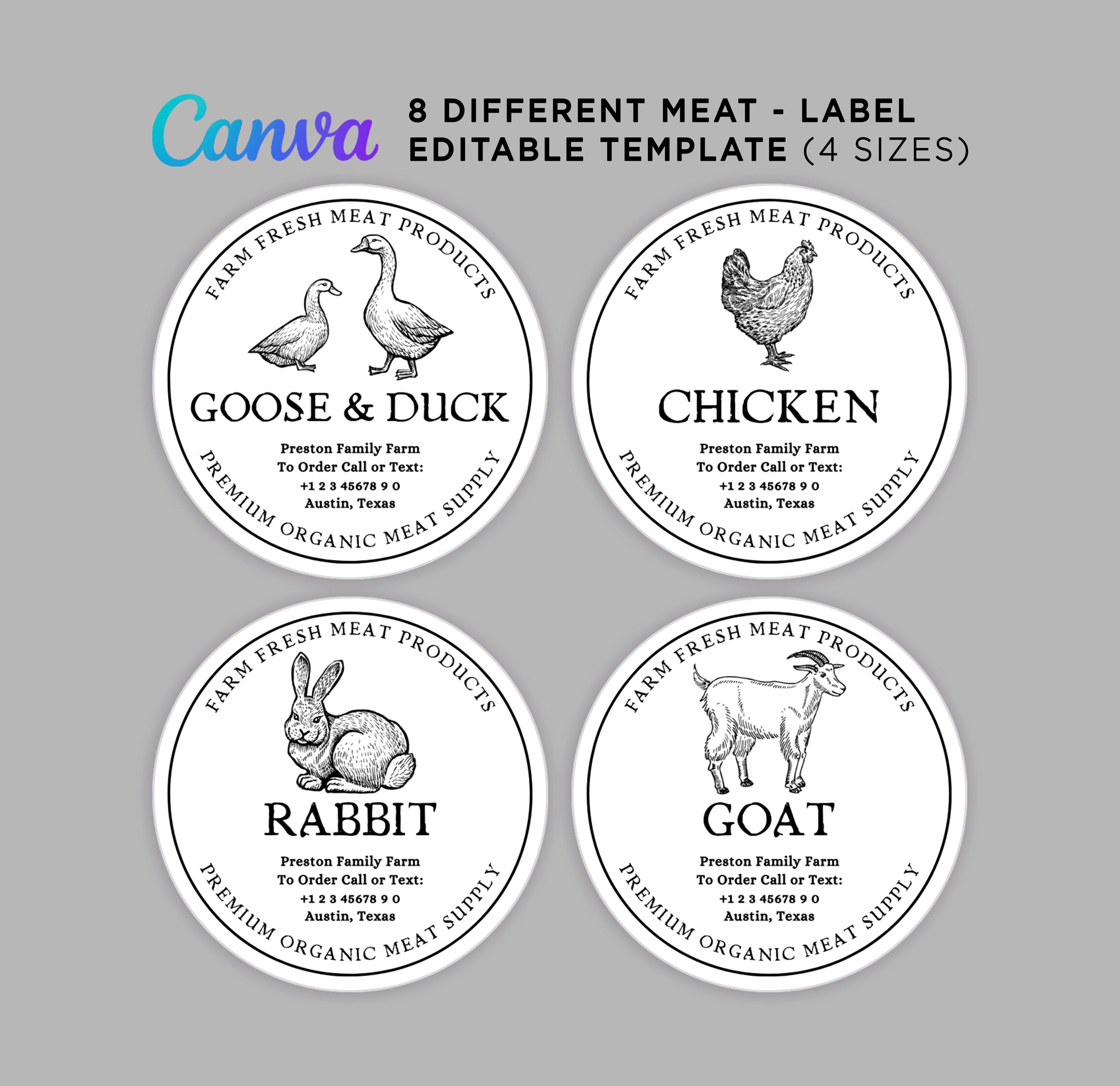Sample Food Labels Examples Meat Meat Labels, Poultry Labels, Beef Labels, Chicken Label, Farmhouse Tags ...