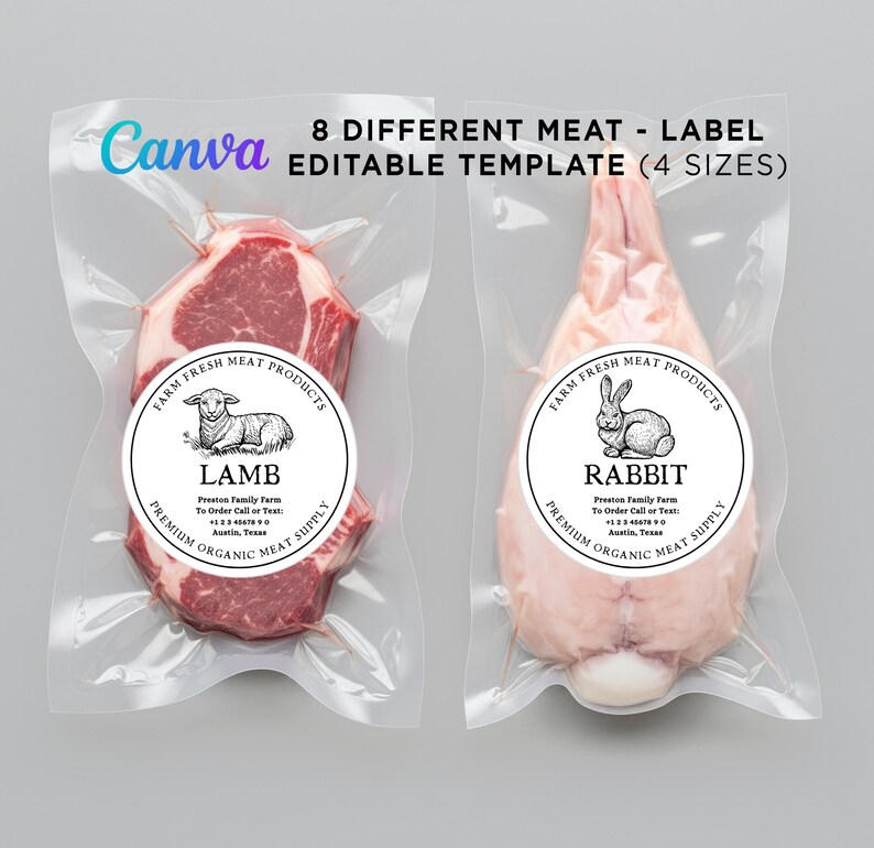 Meat Labels, Poultry Labels, Beef Labels, Chicken Label, Farmhouse Tags ...