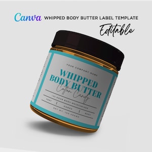 Whipped Body Butter Wrap Labels, Whipped Body Butter Labels, Whipped Body Butter Design, Whipped Body Butter Label Editable Template Canva