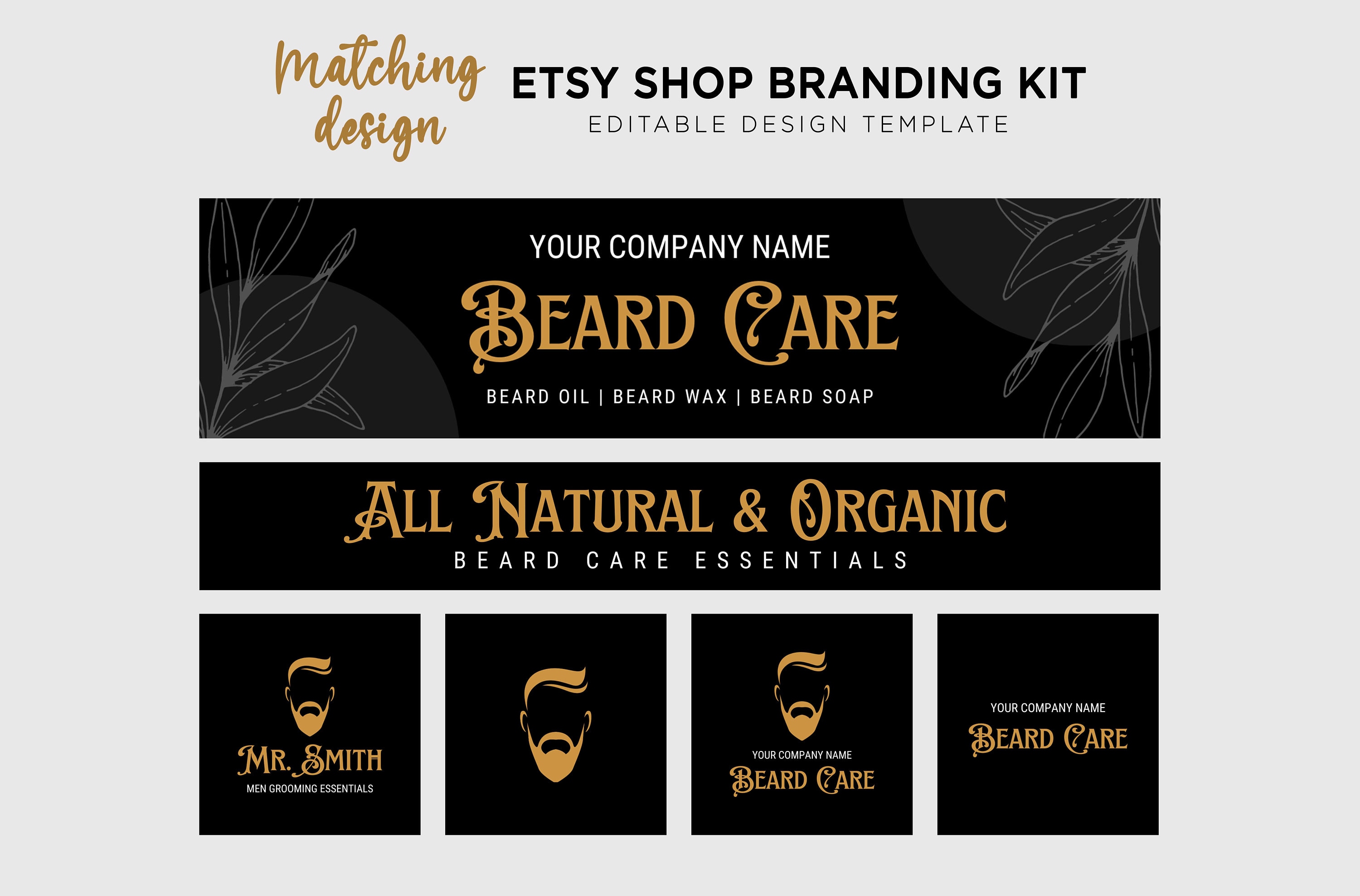 Printable Beard Wax Label, Beard Balm Round Label, Men Care Label ...