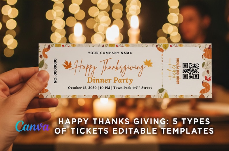 Hello Fall Raffle Printable Tickets Editable Thanksgiving Ticket Kit, 5-in-1 Raffle, Party, and Shopping ...