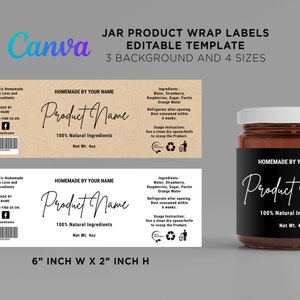 Printable Jar Label Wrap Around Stickers, Mason Jar Labels, Container Jar Ingredients Labels ...