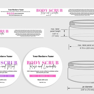 Printable Bath Body Scrub Label for Low Profile Jars Small - Etsy
