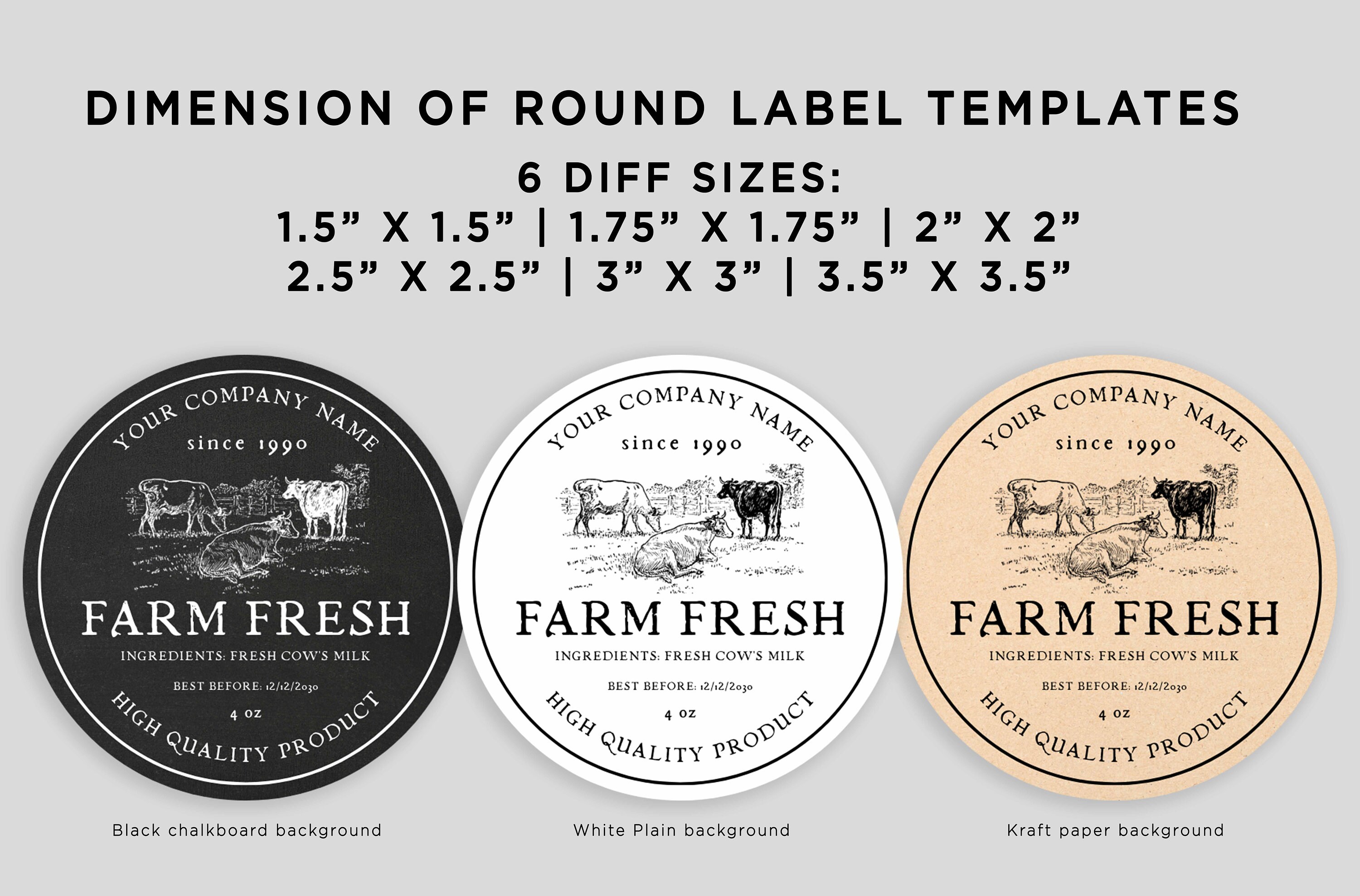 Farming Labels Farm Fresh Labels, Farm Template, Cow Printables, Farm Labels, Fresh ...
