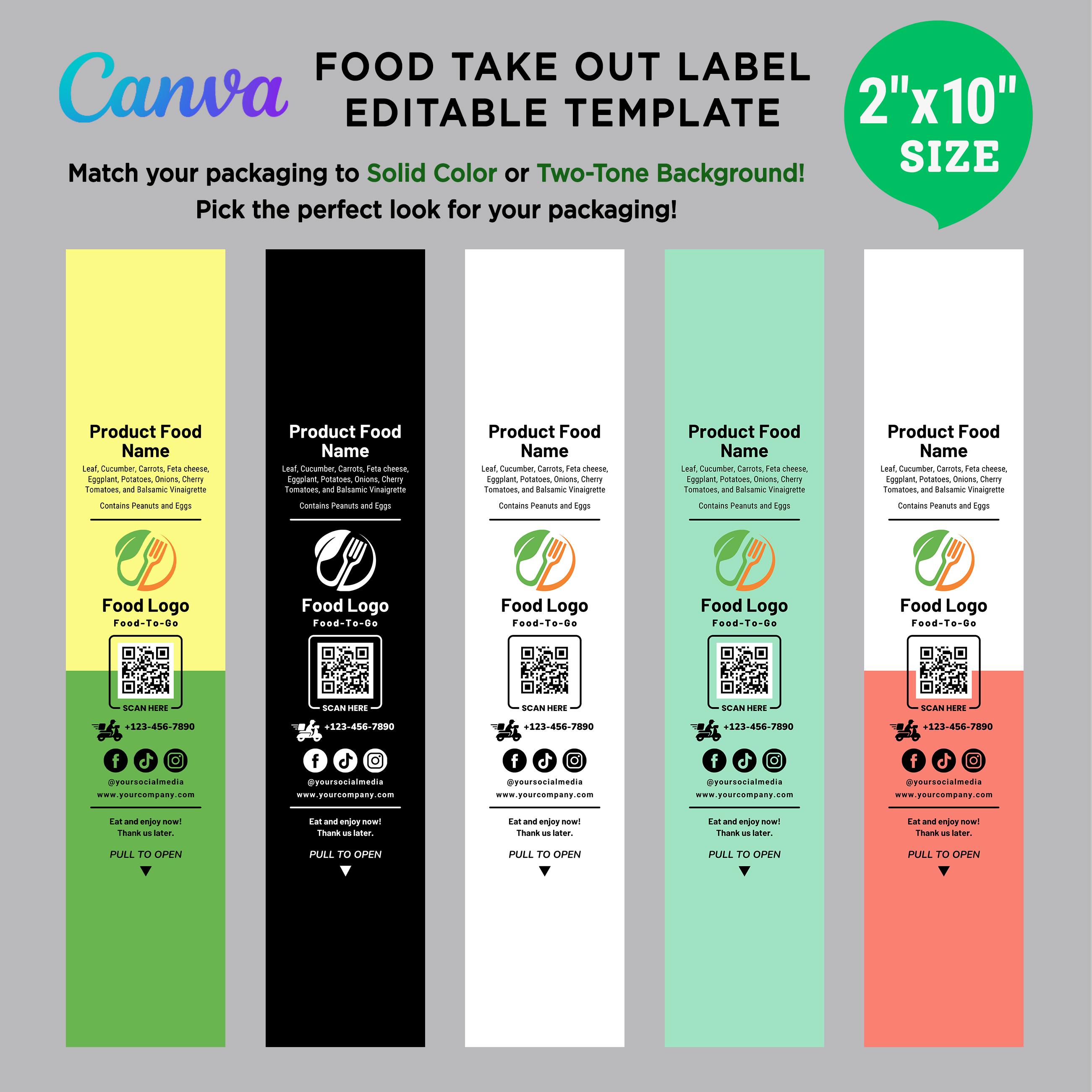 Printable Food Container Label, Fresh Salad Labels, Take Out Box Label ...
