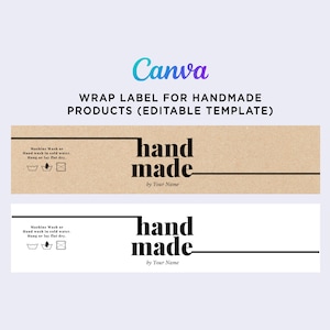 Printable Handmade Wrap Labels, Handmade Labels for Knitting, Handmade Dishcloth Label, Handmade Mitten, Socks Label Editable Template Canva
