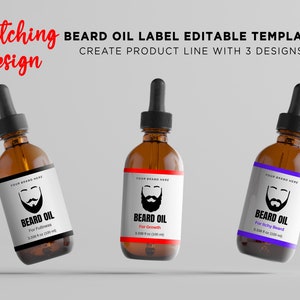 Printable Beard Wax Round Label, Beard Balm Round Label Sticker, Men ...