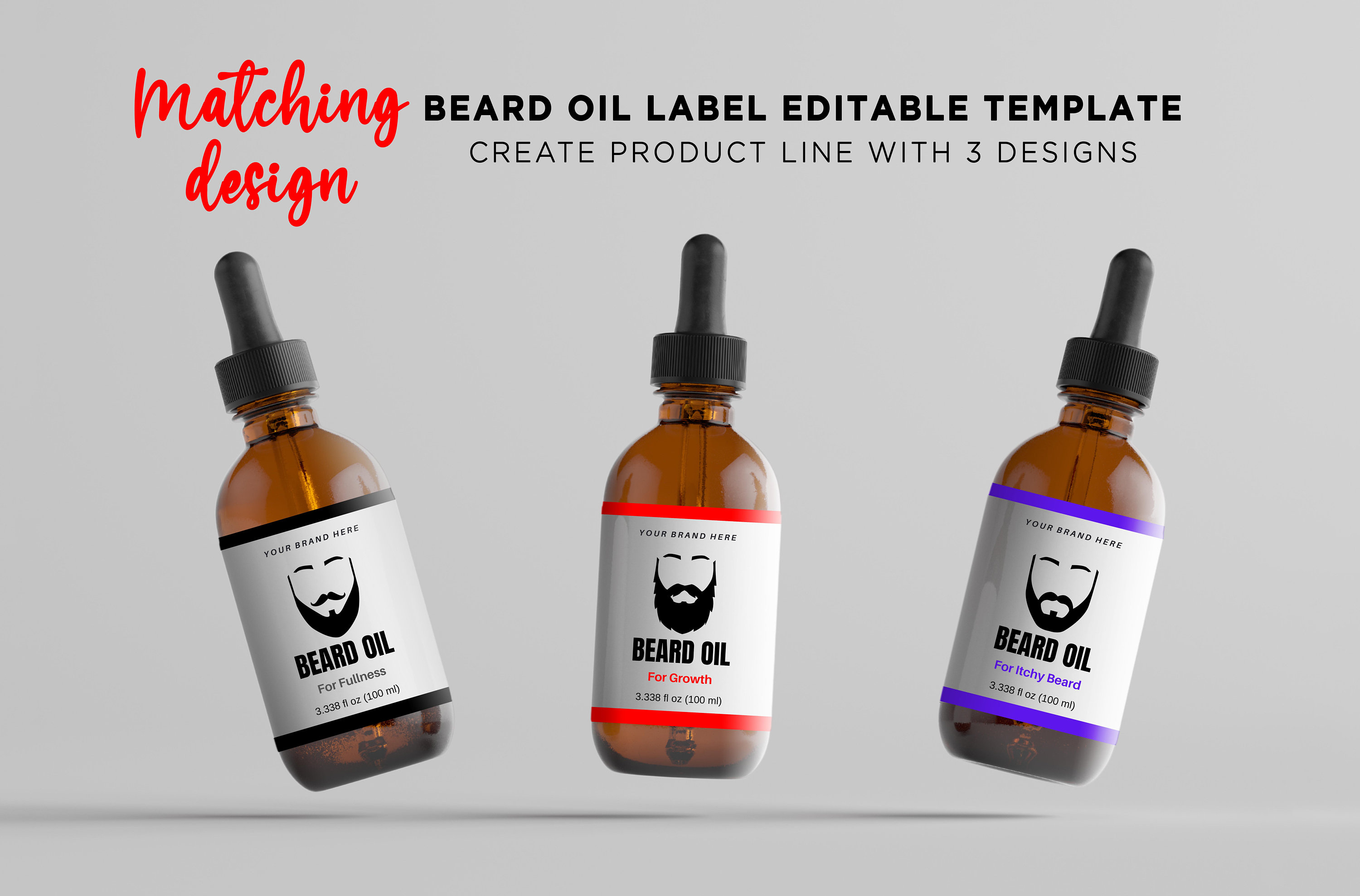 Printable Beard Wax Round Label, Beard Balm Round Label Sticker, Men ...