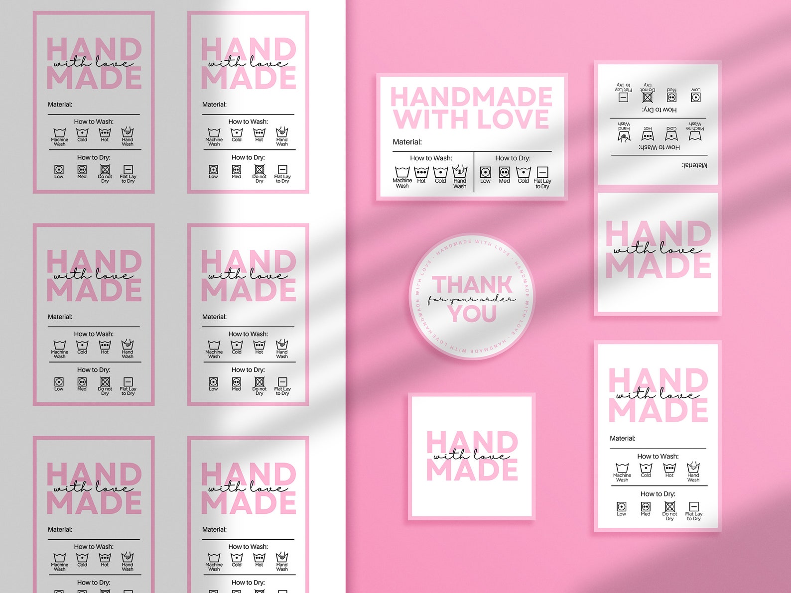 Instant Download Ready to Print A4 Handmade Care Card Labels - Etsy