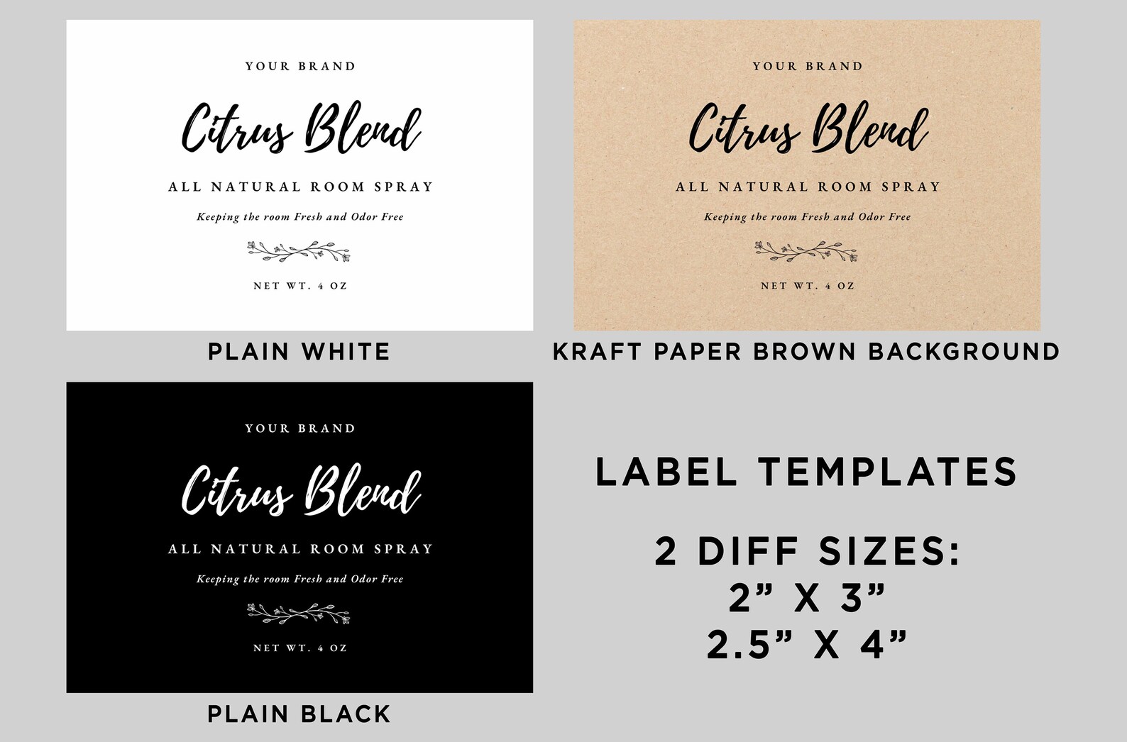 Printable Room Spray Label Template, Editable Bottle Spray Product ...