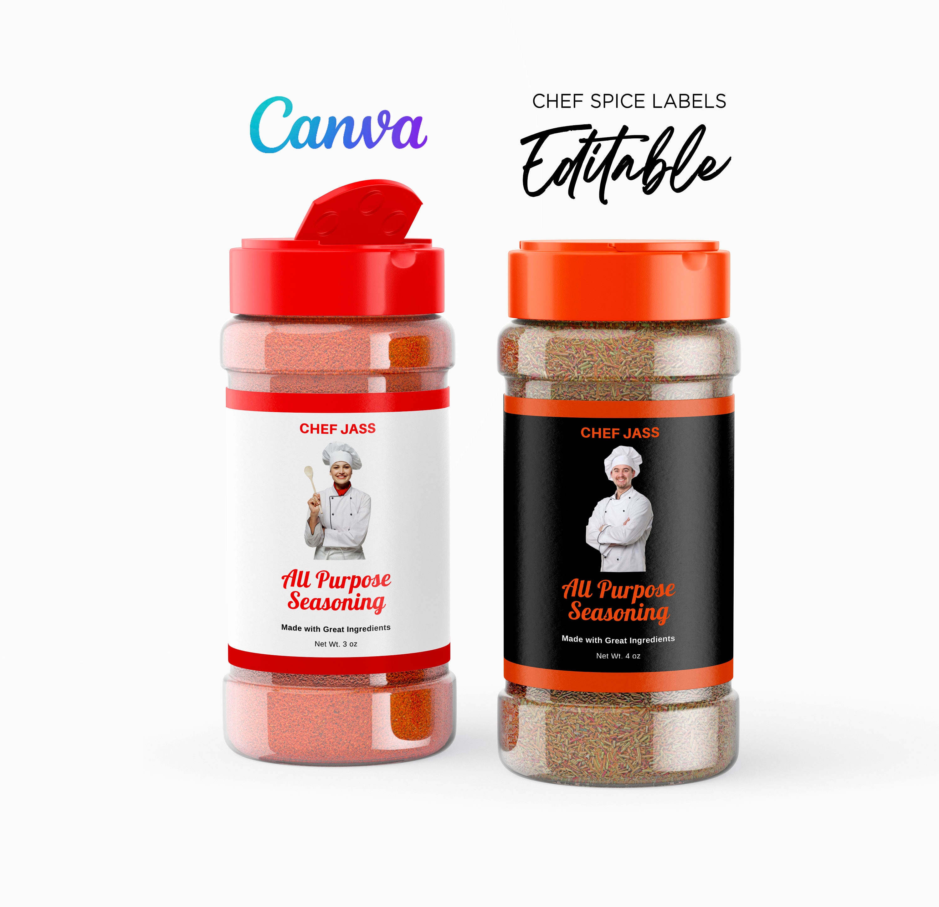 Chef Spice Label Design, Chef Seasoning Label, All Purpose Seasoning ...