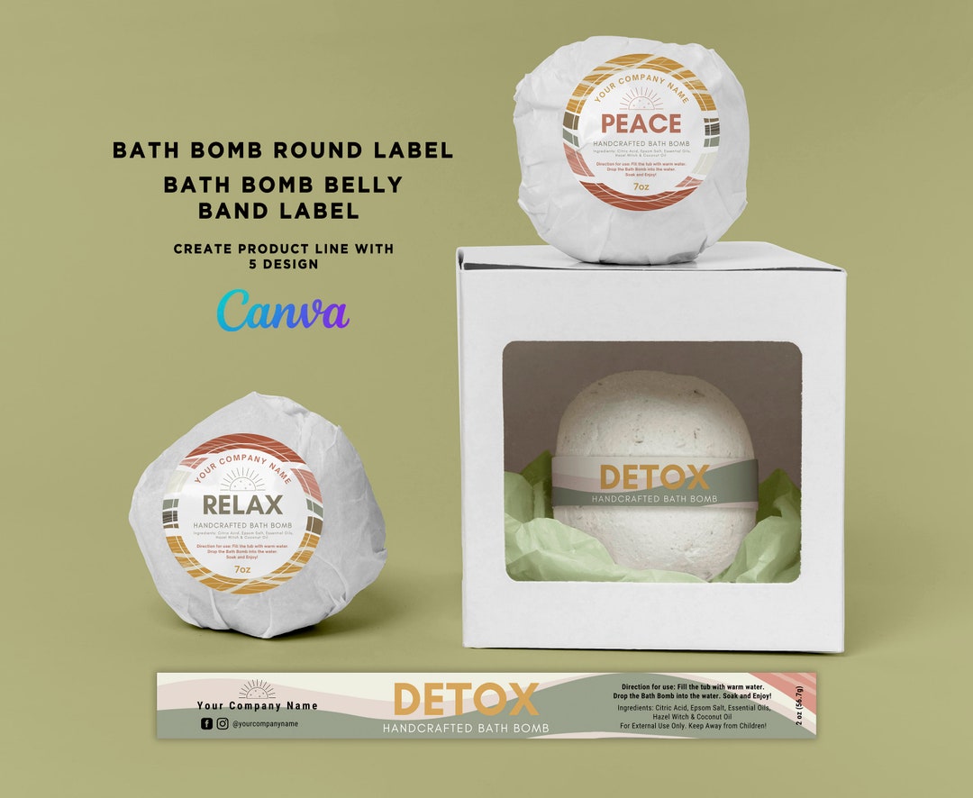 Printable Boho Bath Bomb Round Label Boho Organic Vegan Bath - Etsy