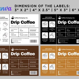 Drip Coffee Labels, Coffee Drip Pouch Packaging, Drip Coffee ...