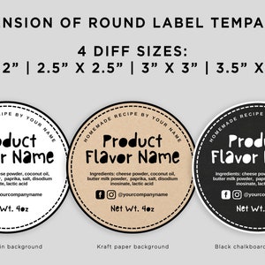 Printable Product Round Label, Popcorn Labels, Food Circle Label ...