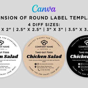 Editable Take Out Label Template: Restaurant Food Packaging (canva ...