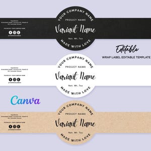 Printable Wrap Soap Label, Cigar Band Soap Label, Custom Soap Label, OL1103 Label, Soap Wrap Band Label, Editable Digital Template Canva.