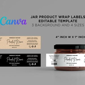 Printable Jar Wrap Around Labels, Mason Jar Labels, Container Jar ...