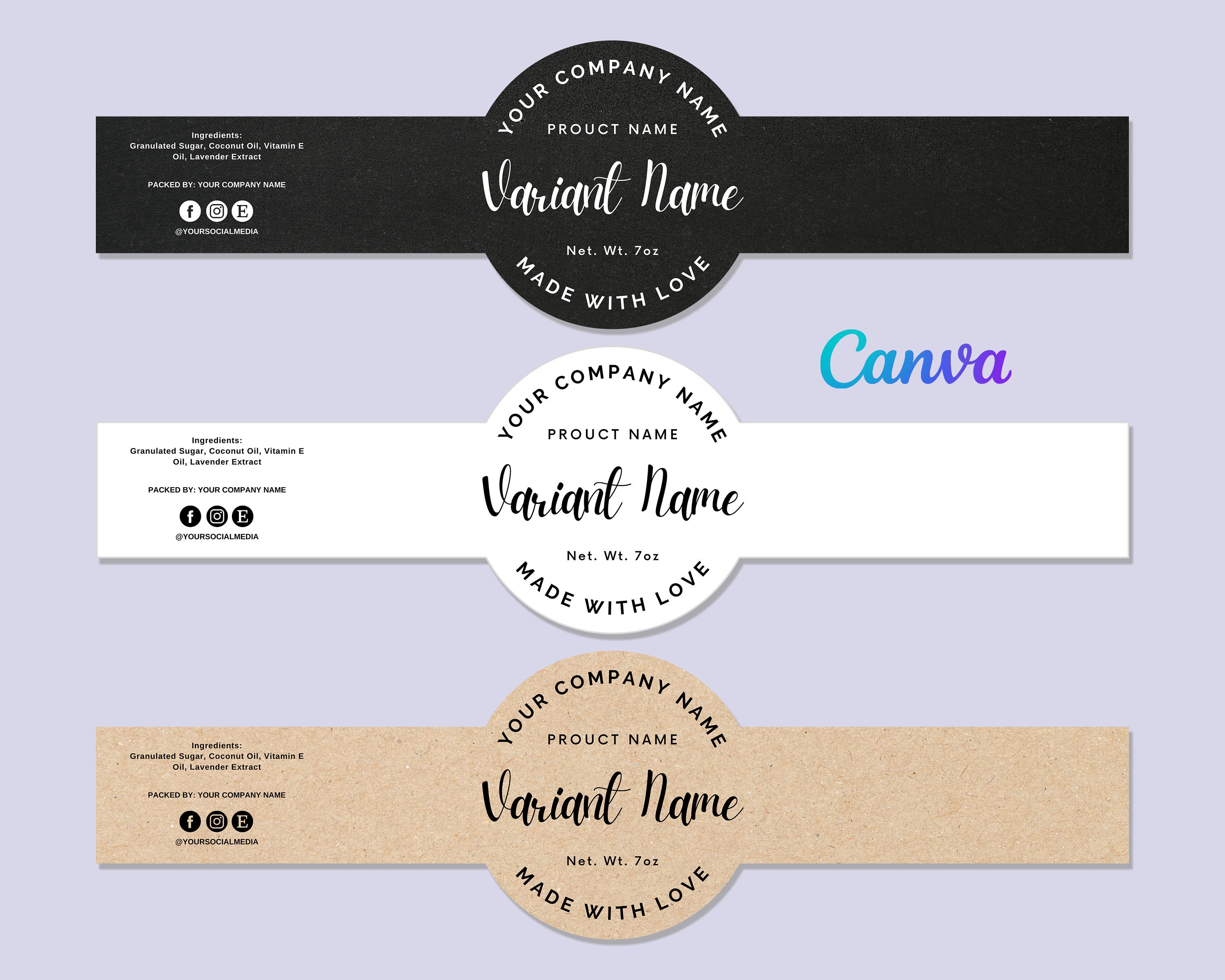Printable Wrap Soap Label Cigar Band Soap Label Custom Soap - Etsy