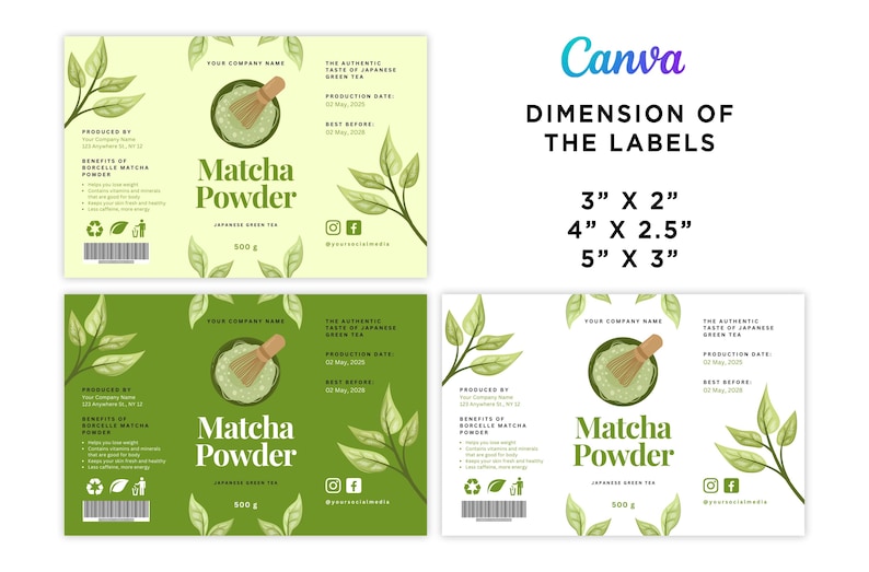 Matcha Receipt Matcha Labels, Matcha Tea Pouch Packaging, Matcha Powder Package ...