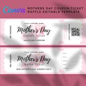 Mother's Day Raffle Tickets, Mothers Day Movie Ticket, Mother's Day Massage, Mother's Day Gifts ...