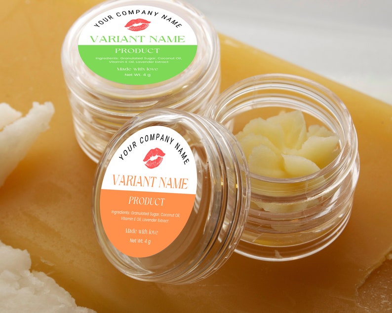 Printable Lip Balm Round Label Sticker Lip Scrub Labels Etsy
