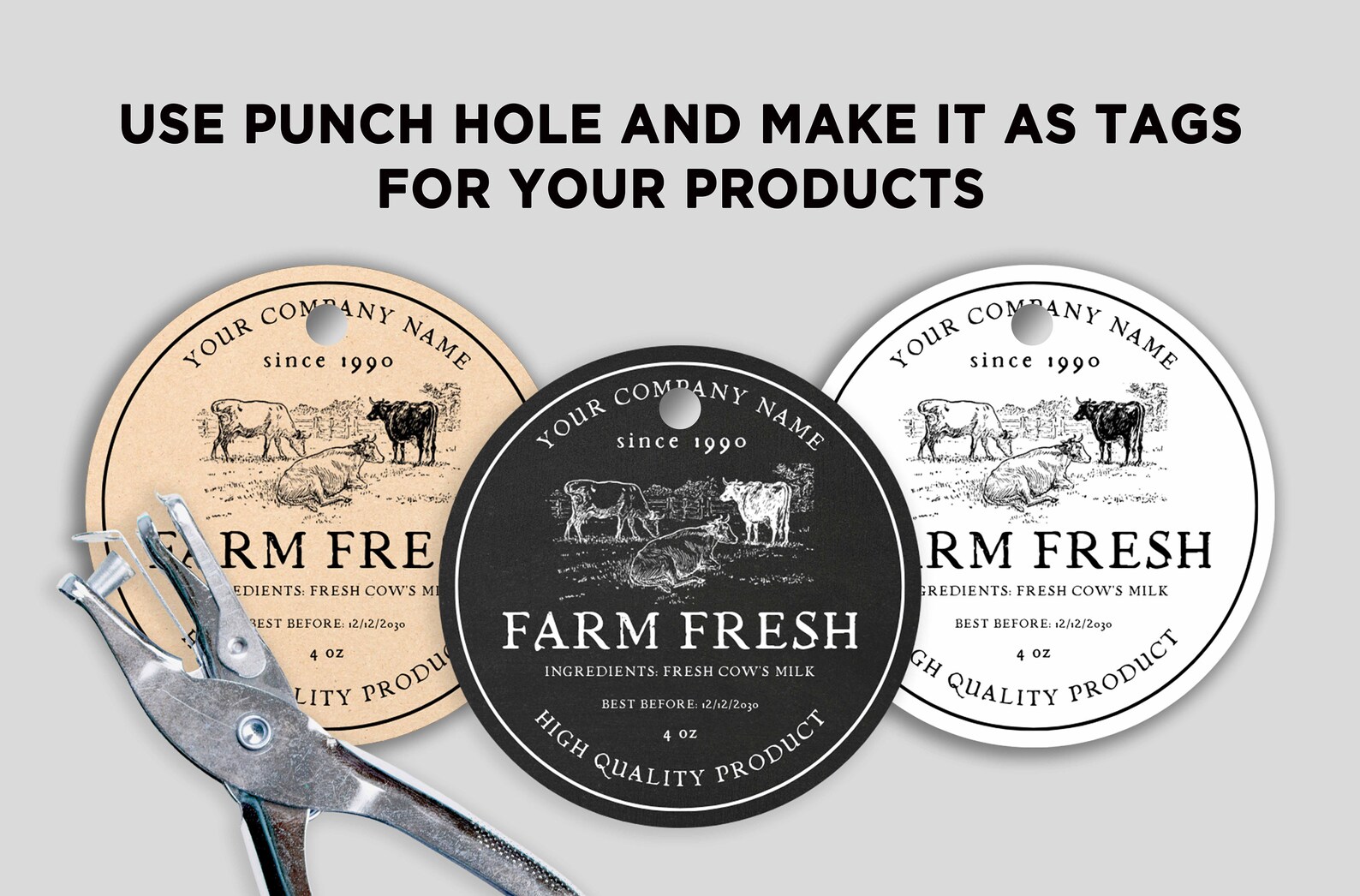 Farm Fresh Labels, Farm Template, Cow Printables, Farm Labels, Fresh ...