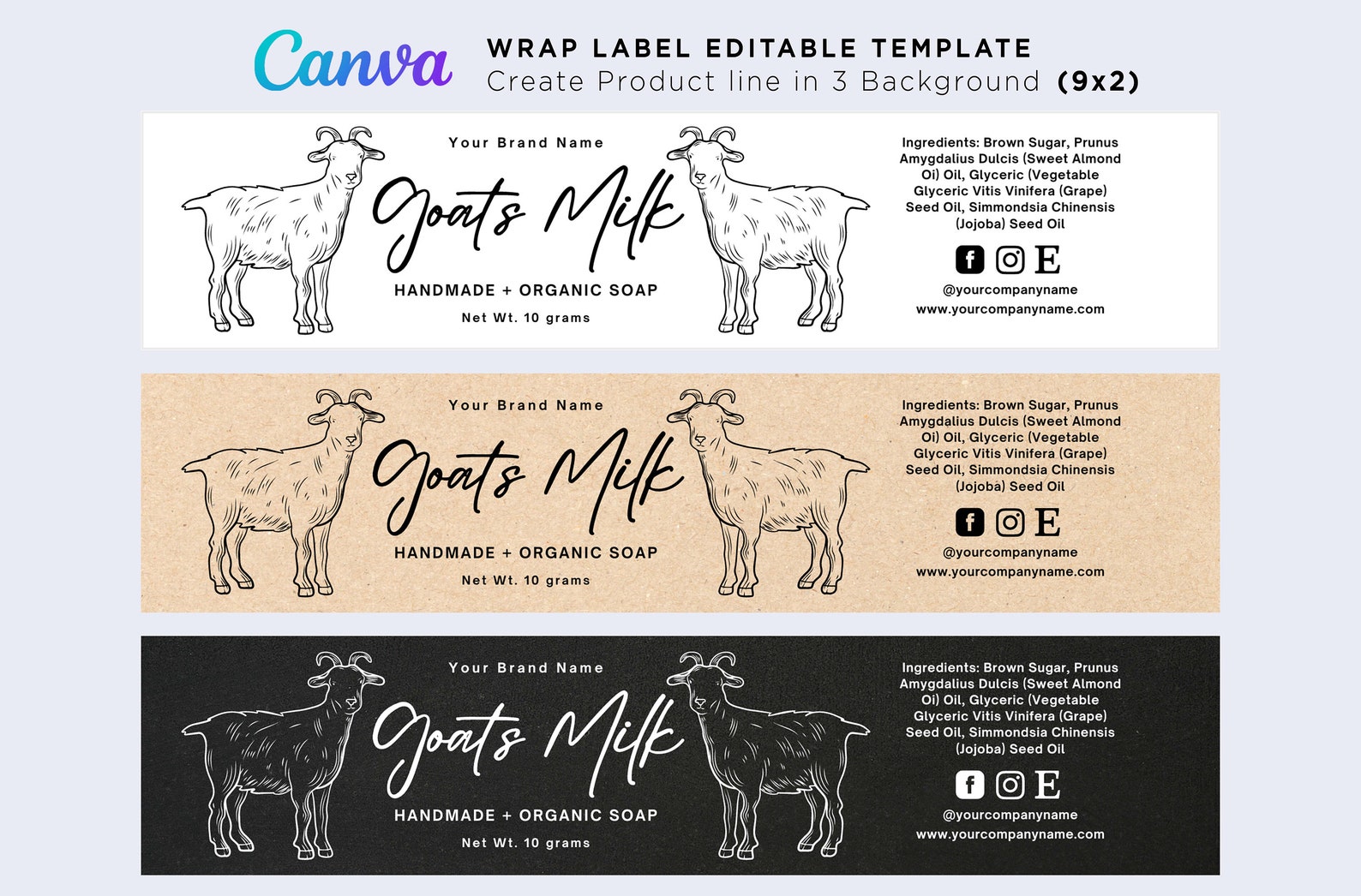 Goat Milk Soap Label, Organic Goat Milk Soap Labels, Custom Soap Labels ...