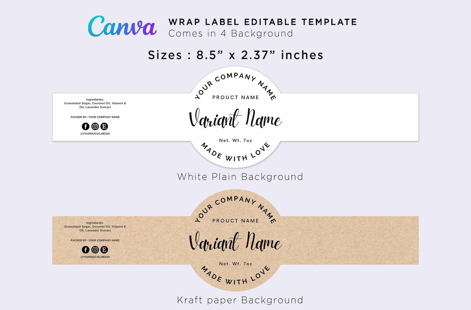 Printable Wrap Soap Label Cigar Band Soap Label Custom Soap - Etsy