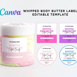 Editable Whipped Body Butter Label Design, Cotton Candy Body Butter Label, Printable Whipped Body Butter Design Editable Template at Canva