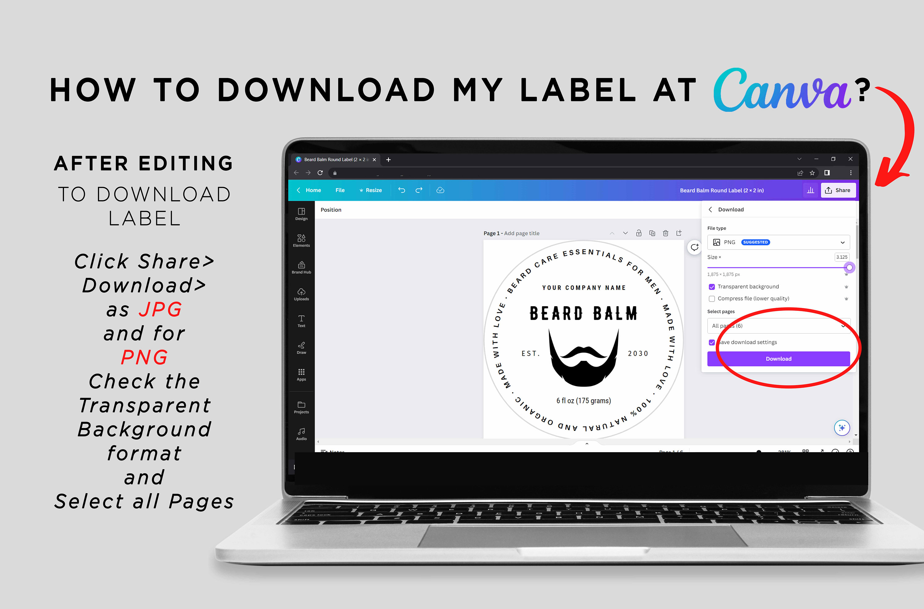 Beard Balm Labels, Beard Wax Tin Can, Beard Balm Label Sticker, Beard ...