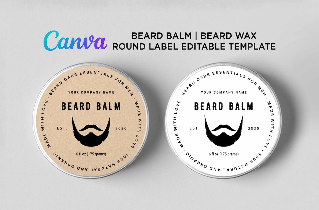 Beard Balm Labels Beard Wax Tin Can Beard Balm Label Etsy