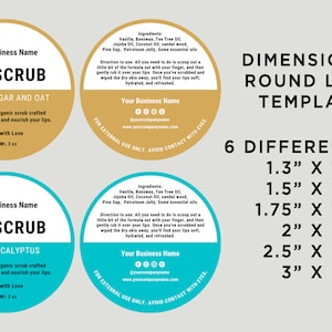 Printable Lip Scrub Labels, Lip Balm Product Round Label, Lip Balm Jars ...